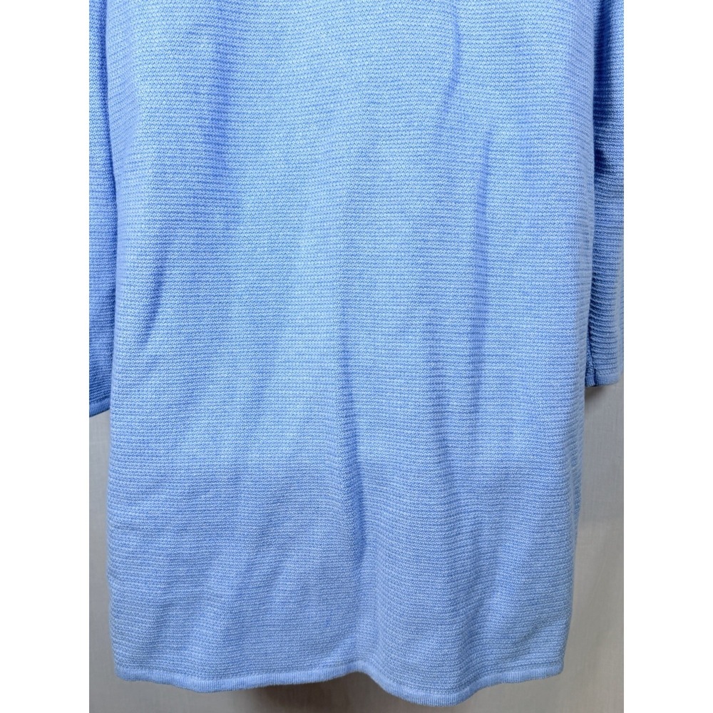 Talbots Plus Textured Open Front Sweater Jacket Light Blue Cotton Blend Women 1X - Picture 11 of 12